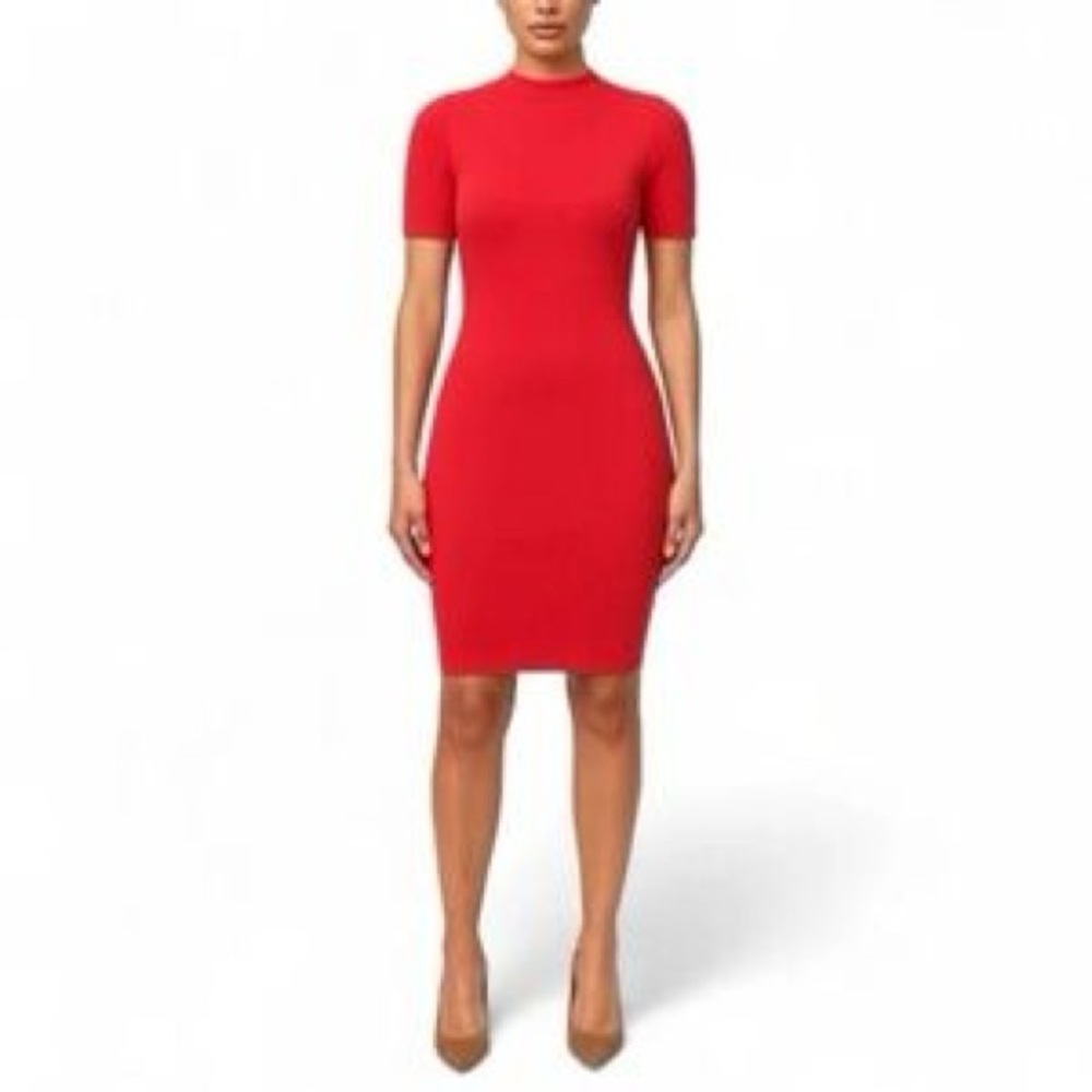 Naked Wardrobe Mock Neck Mini Dress